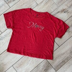 Disney Minnie Mouse Merry Holiday Tee Small EUC